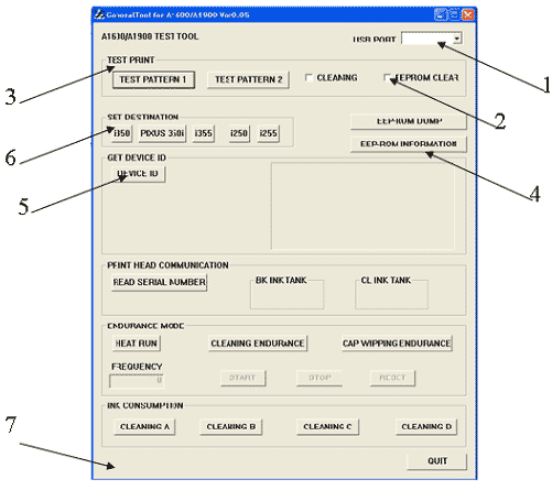 Servise Tool  iP250-355  Windows XP