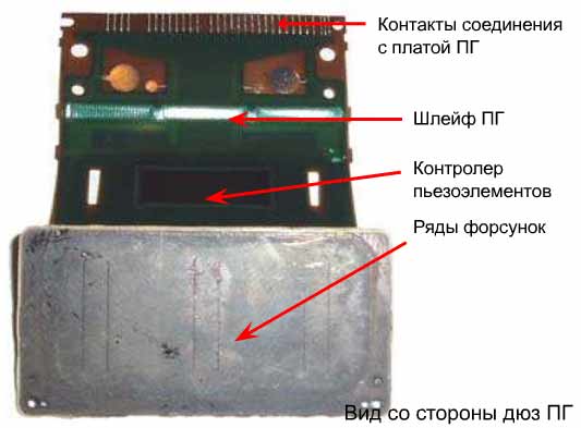 Схема печатной головки epson